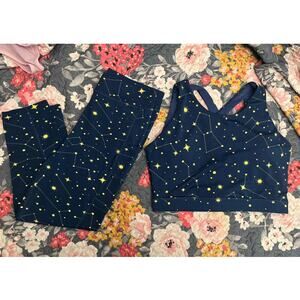 Women’s POPFIT Constellation Star Sports Bra and Legging Matching Set size 1x/2x
